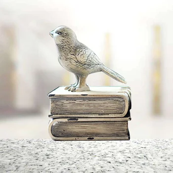 

1 PC Bird Ornament Imitation Wood Resin Retro Archaize Home Decoration Book End Craft for Office Home