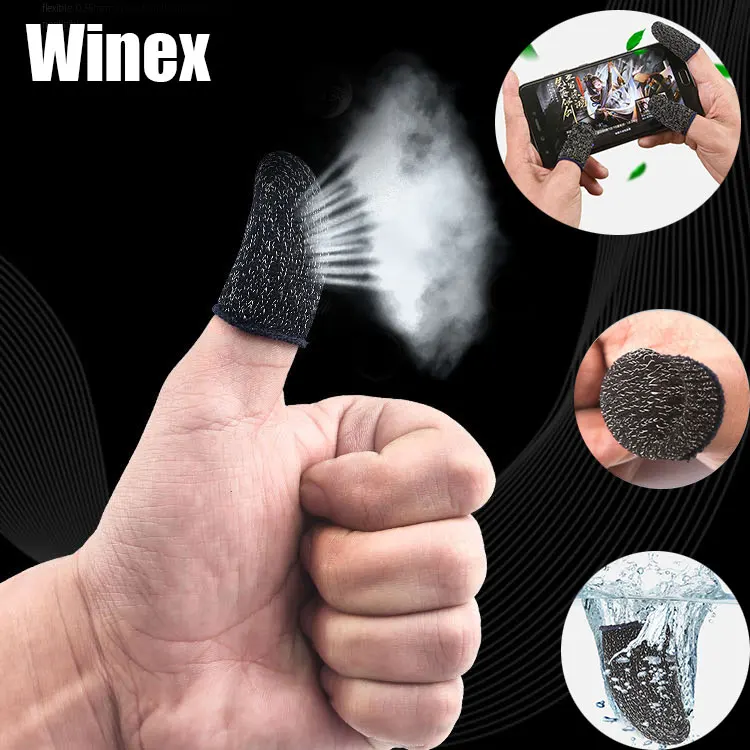 

WInex 2PCS L1 R1 Breathable Mobile Game Controller Finger Sleeve Touch Screen PUBG Rules of Survival Accessories
