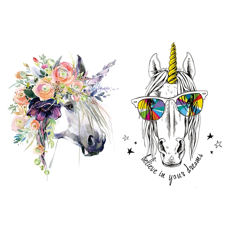 Cool Unicorn Parches Diy термопереводные наклейки на футболки нетоксичные моющиеся