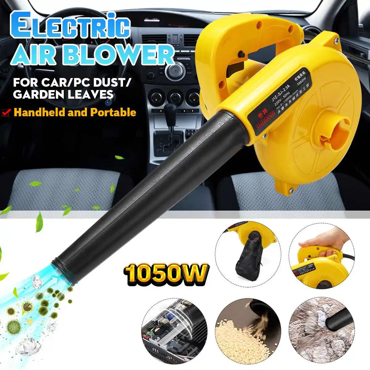 

Portable Handheld Blower Electric Dust Removal Blast Two-in-one Machine Fan Household Car Spray Vacuum Cleaner 1050W 220V