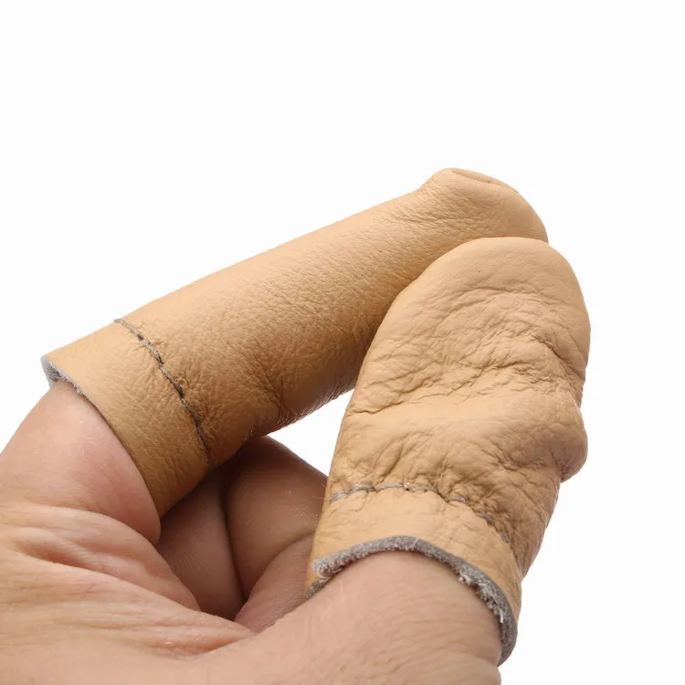 2Pcs/1Pair 6.5cm Safe Leather Needle Felting For Thumb Index Finger Protector Guard DIY Handmade Leather Craft Embroidery Tool