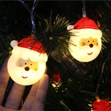 10 светодиодный Рождественские огни, для улицы, волшебная Гирлянда Свет Санта Клаус люсис привело Decoracion подарок на Рождество; тапочки в форме лампы Праздничные огни