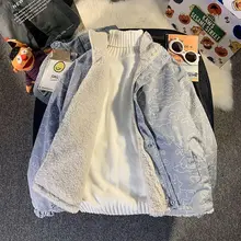 Reversible Fleece Coat Women Pockets Zippers Stand Collar Jacket Winter Warm Parkas Fashion Print Outerwear Loose Short Overcoat