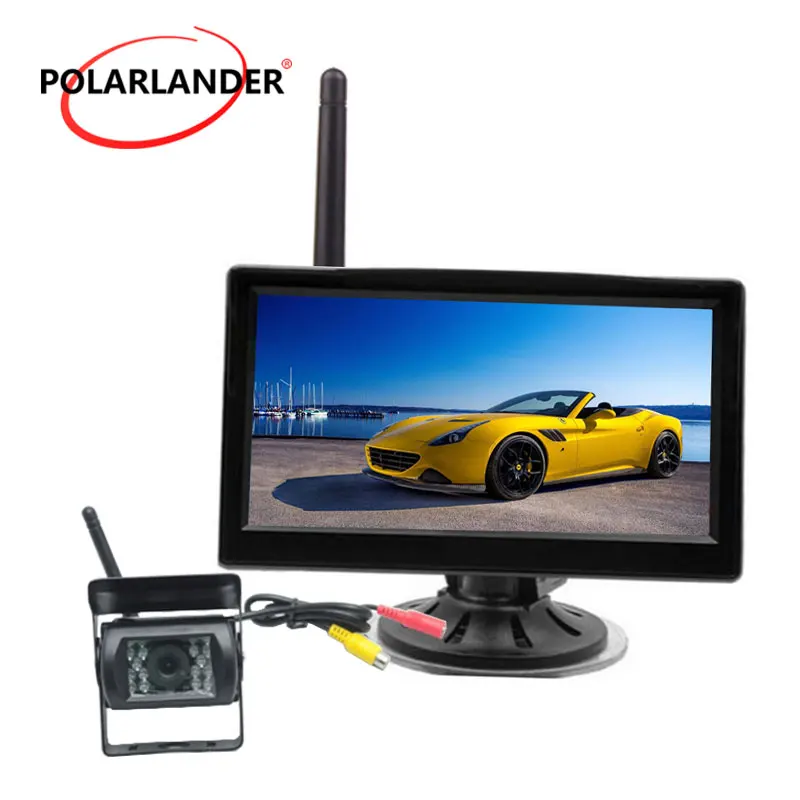 

12 24V Car Truck 5 inch TFT LCD Wireless Monitor Built in Transmitter for Car Rear View Camera Parking KIT 2CH Video Input