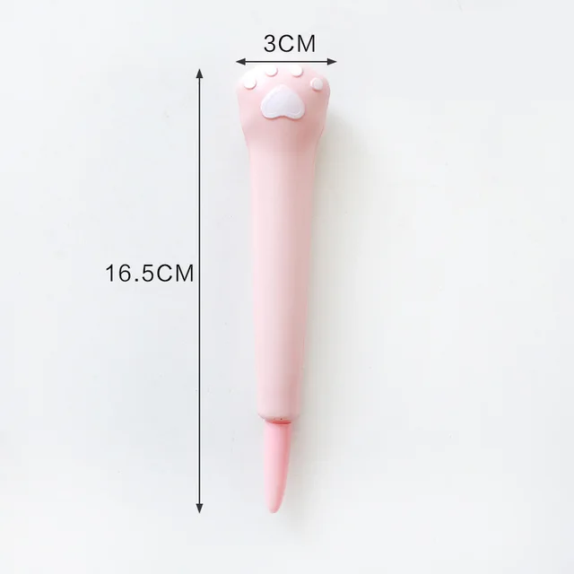 1X Soft Sponge Rabbit Paw Gel Pen Rollerball Pen School Office Supply Student Stationery pink paw