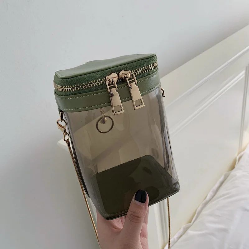 

Mini transparent bag women 2019 new Korean version of wild slung jelly bag fashion chain shoulder bag