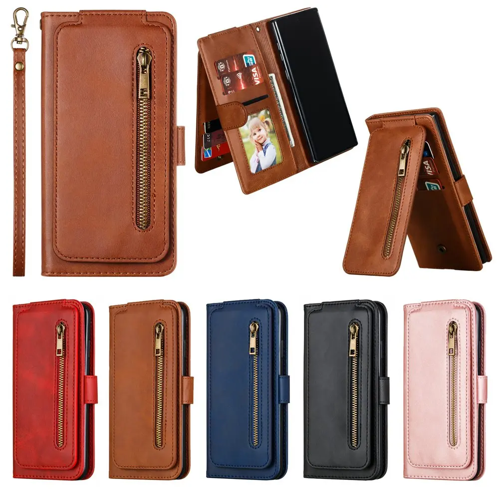 Чехол LAN для samsung Galaxy Note 8, 9, 10 PLUS, чехол для samsung S8, 9 Plus, для samsung S10, 9 карт, кошелек, чехол, черный, розовый, коричневый, красный