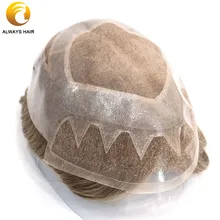 Распродажа, парик для мужчин из индийских человеческих волос, парик 6 дюймов, свободный стиль, белый мужской парик