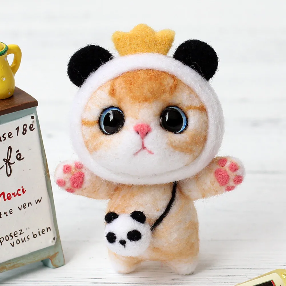panda Кукла Войлок ремесло сделай сам не готовая тыкается набор для рукоделия пакет для игл FP8 - Цвет: panda