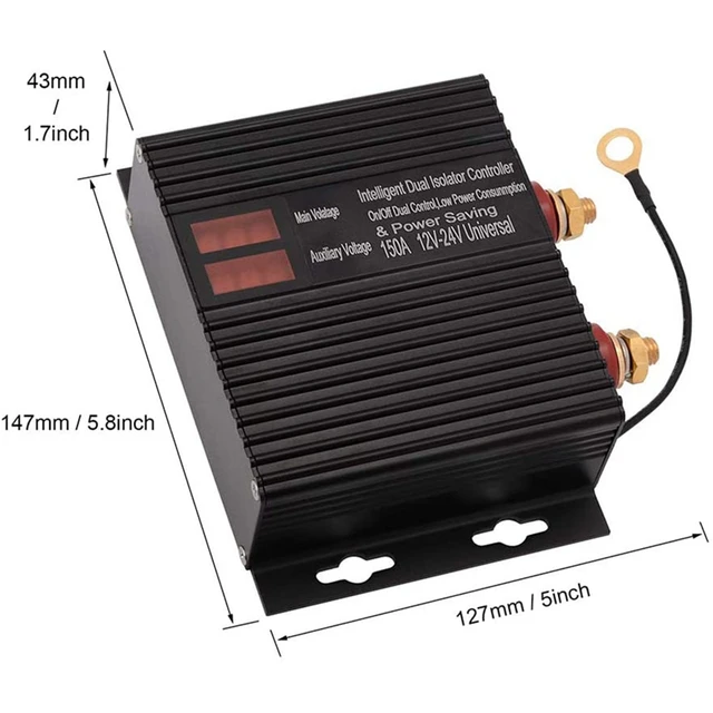 150 Amp Double Batterie Smart Isolateur 12v / 24v Relais sensible à la  tension