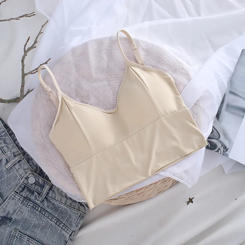Women Crop Top Bandeau Bra Tube Top Cropped Sexy Seamless Underwear Lingerie Streetwear Low Back Bralette Removable Pads women lingerie bra women tube tops