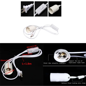 

Big Promotion E27 E26 LED Light Lamp Bulb Base Socket Holder to AC Wall Outlet Plug Adapter On/Off Switch Power Cord AC110-220V