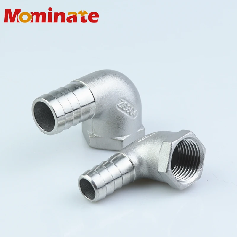 8mm 10mm 15mm 25mm 32mm Hose Barb x 1/4“ 3/8” 1/2&quot 3/4&quot 1&quot BSP Female Thread 304 Stainless Steel Elbow Pipe Fitting Connector |