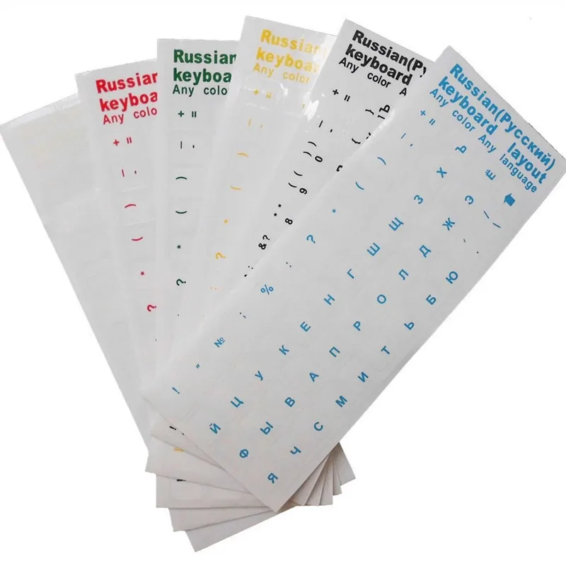 

Clear Russian sticker Film Language Letter Keyboard Cover for Notebook Computer PC Dust Protection Laptop Accessories Red White