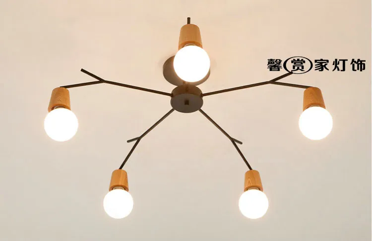Скандинавский деревянный LEDLustre подвесные светильники для гостиной, спальни, для домашнего декора, промышленное освещение, ретро, Крытый подвесной светильник