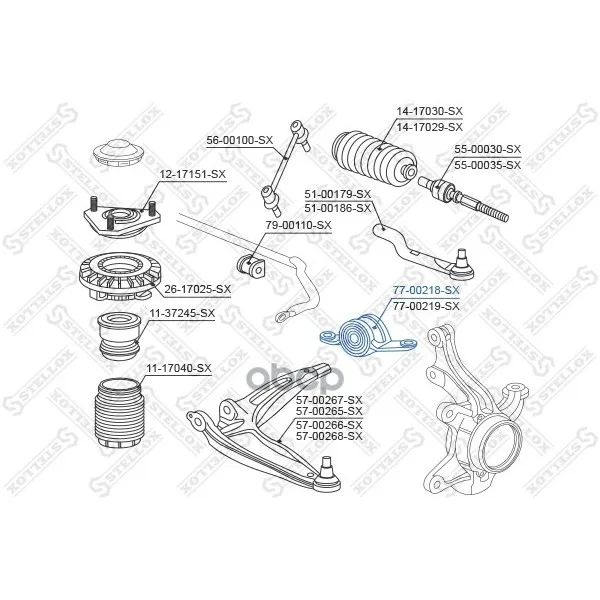 77-00218-Sx_сайлентблок Задний Переднего Левого Рычага!Honda Civic Fk 06-12 Stellox 7700218sx Stellox арт. 7700218SX