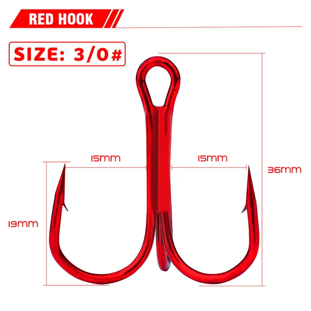 Easy Catch 15pcs/Box High Carbon Steel Fishing Treble Hook With Feather  Dressed Fishing Red Treble Hooks Saltwater Hooks Size 2# - AliExpress
