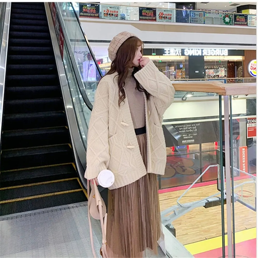 ^*Best Offers BKMGC Women Autumn Oversized Sweaters Long Knitted Thick Cardigan Fashion long Sleeve Top Jumpers Loose Casual Warm Cute Coats