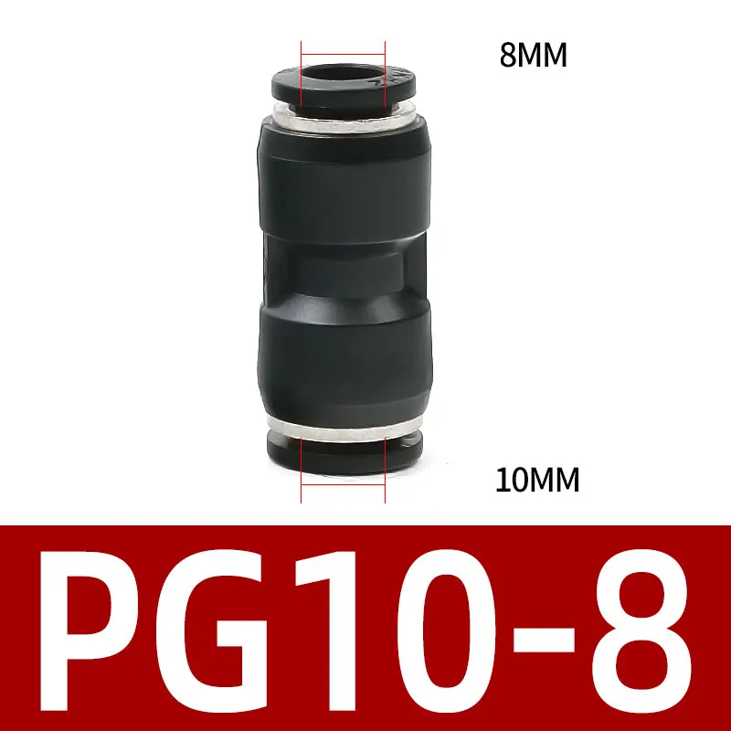PG10-8 10 шт. PG 4/6/8/12 мм OD шланг трубки одно касание пуш-ап в прямые Gas/водопроводно-канализационная арматура Пластик быстроное соединение подходящий воздух пневматический - Цвет: PG10-8
