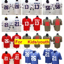 Youth New York Saquon Barkley Odell Beckham Jr Lawrence Taylor Landon Collins Eli kidsning Деймон Харрисон Раш футбольные майки