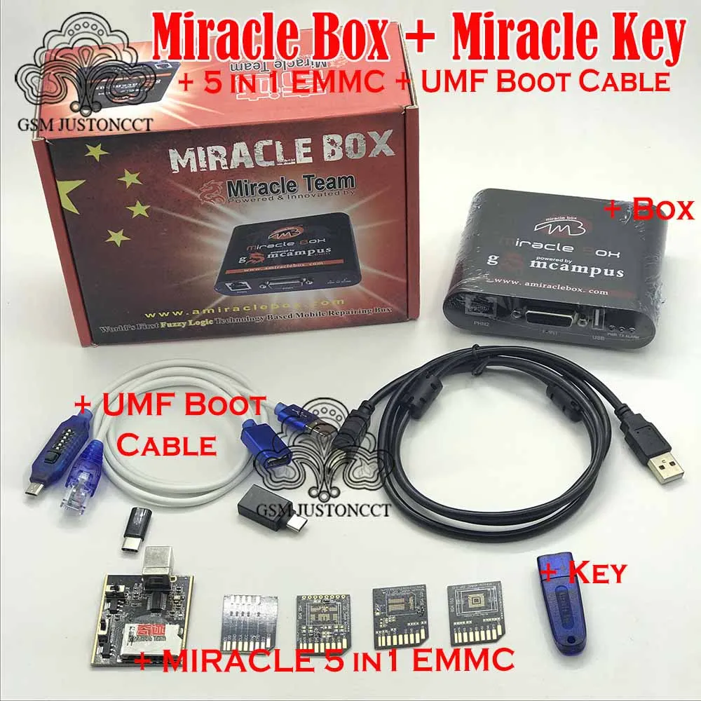 Новинка Miracle box + key 5 в 1 emmc адаптер для Китая мобильный телефон Разблокировка