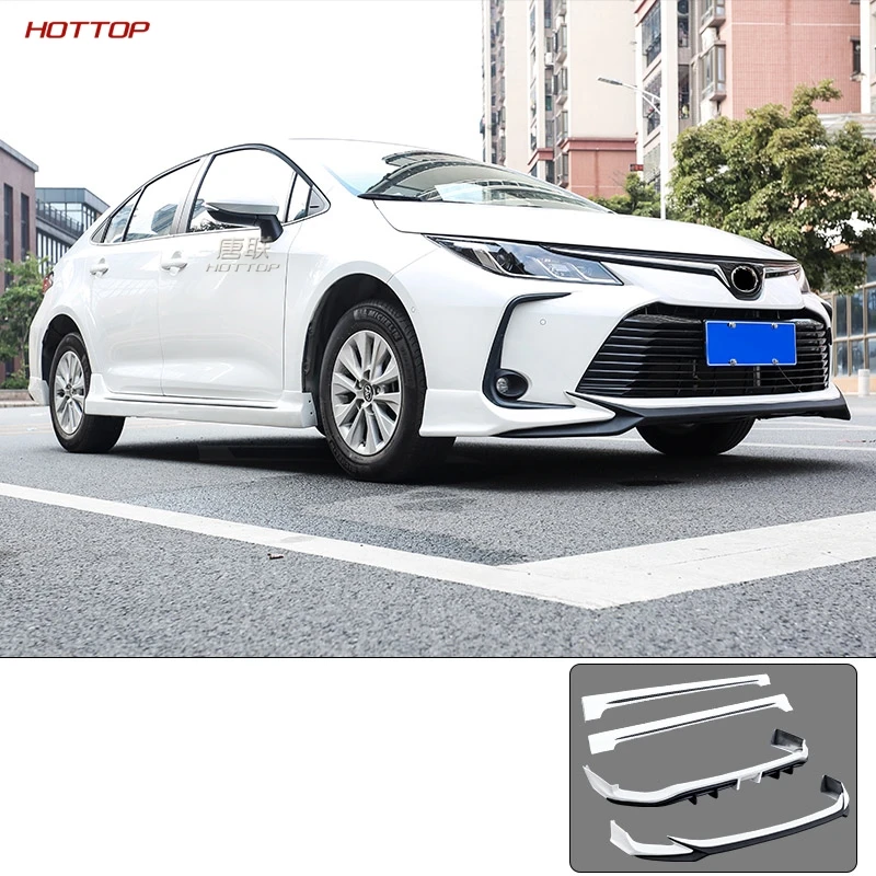 ABS жемчужно-белый автомобильный бампер для Toyota Corolla передний задний объемный+ Боковая юбка - Название цвета: All-around White