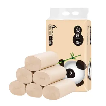 

6 Rolls/Lift Natural Bamboo Pulp Roll Paper Can Be Wet Water Without Paper Scraps Paper Towal Home Clean Supplies