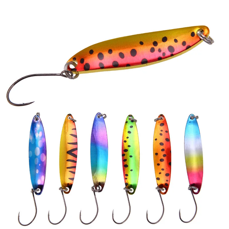 

4 cm 5 g colored pure copper fishing gear horse mouth sequin Lua bait sequin bait willow mouth deity fishing lures 2020
