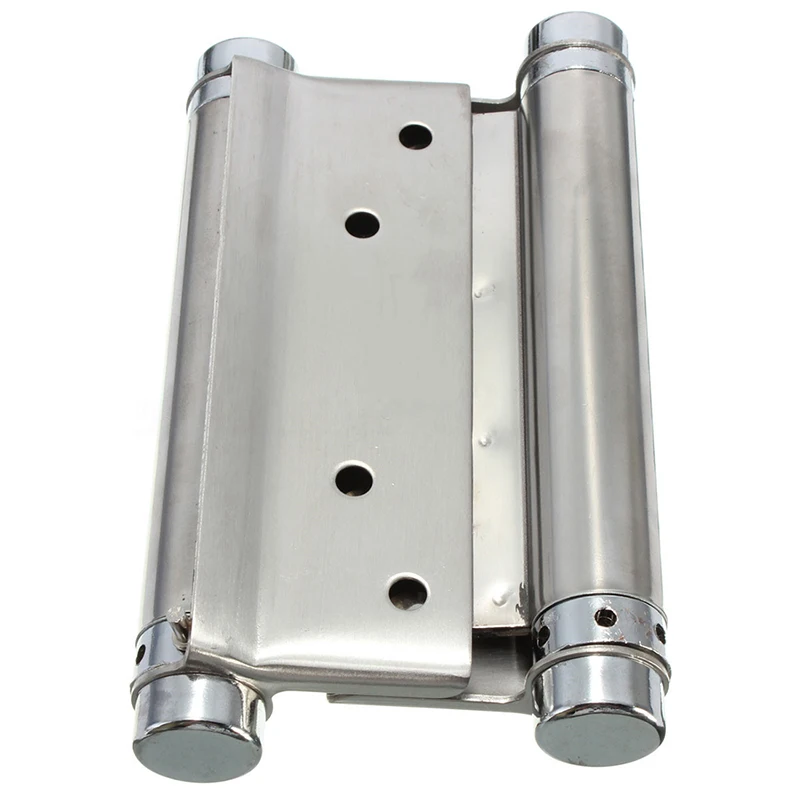 

1 Pair Cafe Saloon Door Swing Self Closing Double Action Spring Hinge Silver