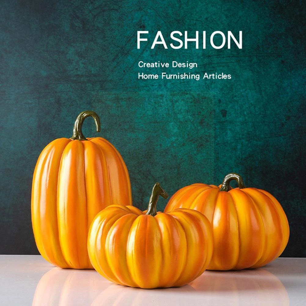 Resin Emulation Pumpkin Figurines Garden Ornament Halloween Party Decoration Resin Emulation Pumpkin Figurines Garden Ornament Halloween Party Decoration