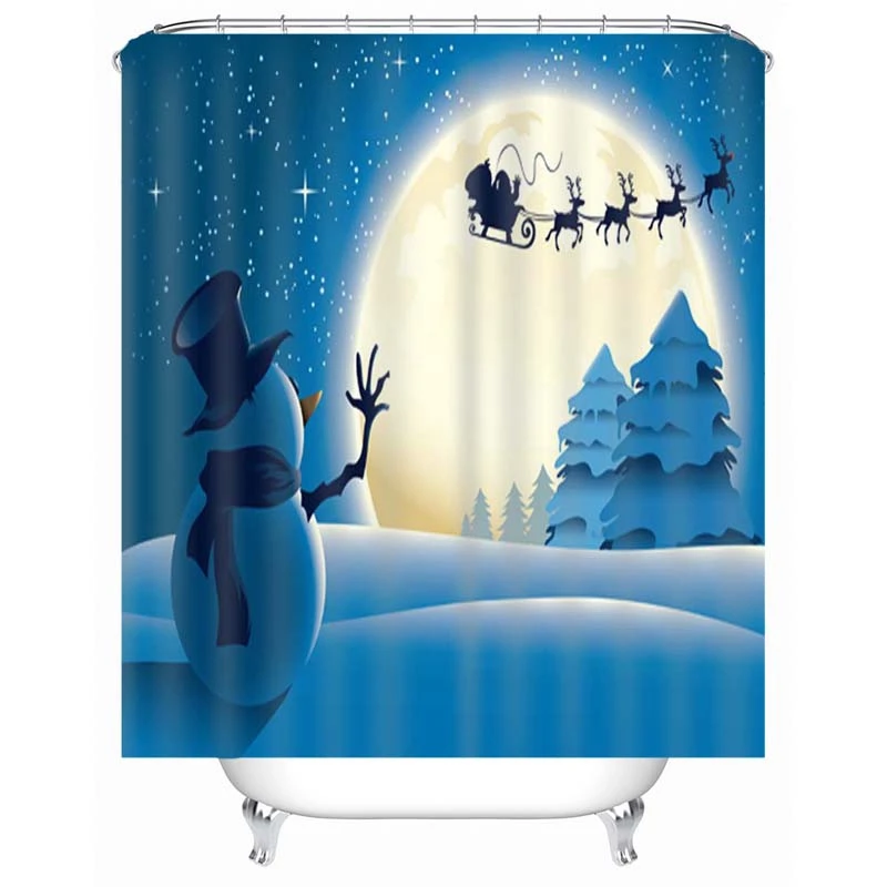 Christmas Shower Curtain Waterproof Shower Curtain High Quality Santa Claus Shower Curtain Can Be Customized for Home Decor