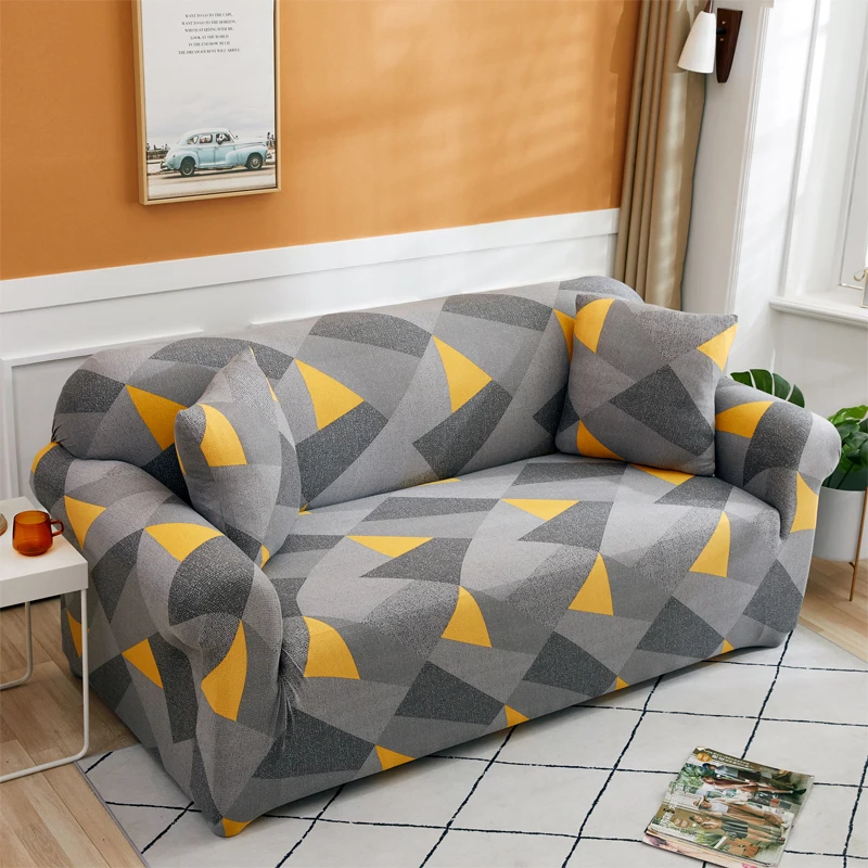 Elastic Sofa Cover Slipcovers for Living Room Stretch 1/2/3/4 Seater Plaid Sofa Armchair Couch Covers L-Shaped Corner Sofa Cover