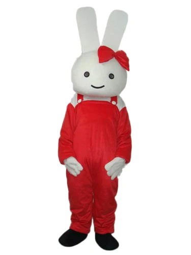 

Fashion Design Red Overall Rabbit Mascot Costume Adult Birthday Party Fancy Dress Halloween Cosplay Outfits Clothing Xmas