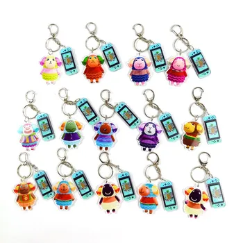 

New Switch Game Machine Keychain Crossing Animal Keychains PVC Acrylic Drops Glue Car Pendant Keyring Jewelry Gift Accessories