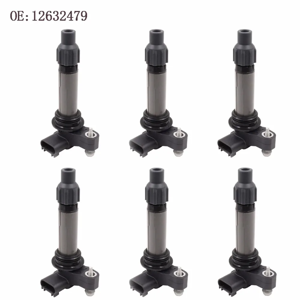 6 шт. Катушка зажигания для 08-13 V6 3.6L Лакросс Camaro CTS Impala Terrain SRX 12632479 UF569 12610626 12618542 AN099700-1550