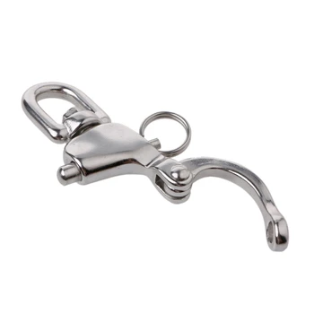 

Stainless Steel Heavy Duty Snap Shackle D Ring Swivel Bail Marine Boat Yacht Sailing