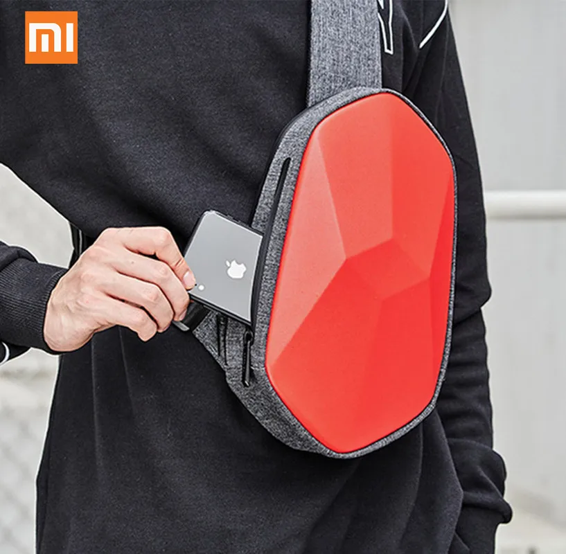 Red Xiaomi Mijia BEABORN Polyhedron PU рюкзак сумка водонепроницаемый красочный отдых Спорт нагрудный пакет сумки для мужчин женщин путешествия Кемпинг - Цвет: Red