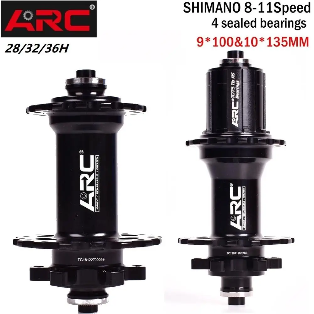 

ARC Bicycle Disc Brake hub 4 Sealed Bearing MTB Mountain Bike Hub Quick Release QR 100*9MM/135*10MM 4 Pawls 32 28 36Holes