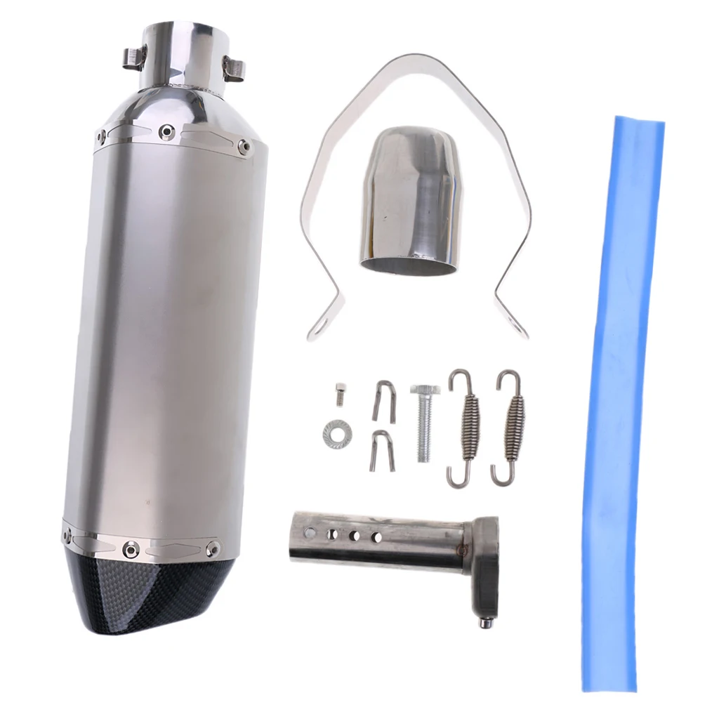 

Dia 38mm-51mm Motocross Motorcycle ATV Silver Exhaust Muffler Pipe with Silencer