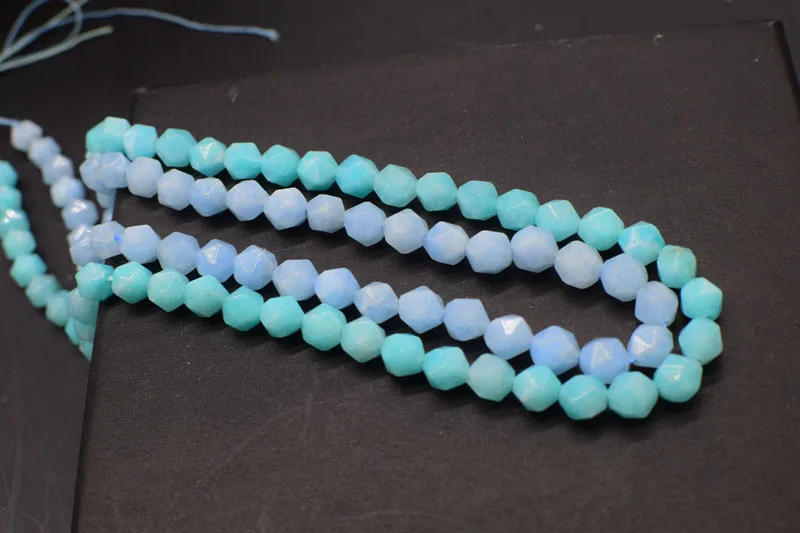 

loose beads JASE FACETED GREEN/BLUE round 8mm 14" for DIY jewelry making FPPJ wholesale beads nature gem stone