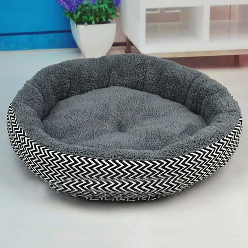  Warm Pet Cat Bed House Winter Round Bed Fodable Cat Sleeping Mat Pad Nest Kennel Pet Cushion Kitten