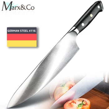 Coltello da cucina Coltello da cuoco professionale da 8 pollici Alto tenore di carbonio Acciaio inossidabile tedesco 4116 Mannaia Santoko Coltello per carne Accessori per cuoco 1