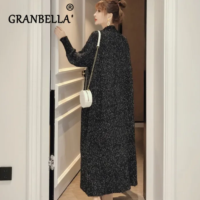 

Korean Loose Embellish Sweater Cardigan Women Solid Black Color Open Stitch Casual Bling Coats Autumn Winter Hot Sweater
