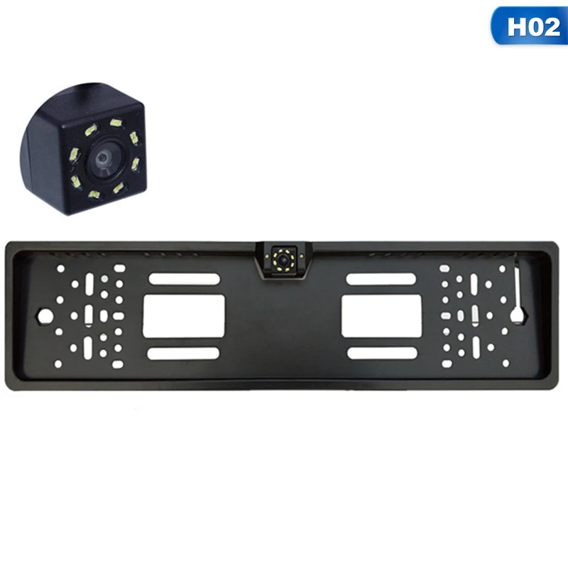 8 LEDs Европейская номерная табличка рамка CCD HD Автомобильная камера заднего вида резервного копирования Камера с 4/8/12LED Ночное видение - Цвет: 8 LEDs