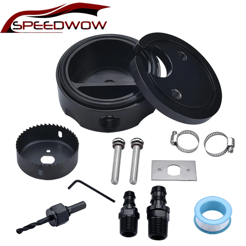 SPEEDWOW Aluminum Diesel Gas Fuel Tank Sump Kit For FASS AirDog Fuelab Compatible With Cummins Duramax Powerstroke Black | Автомобили и