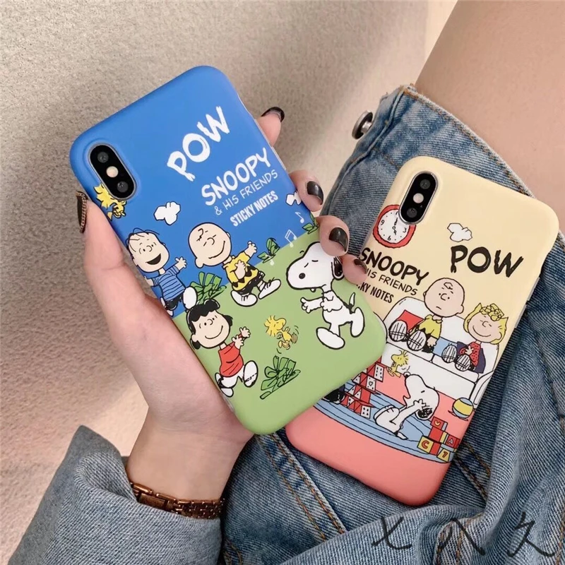 

For Iphone 6 7 8 S Plus X XR XS XSMAX Anti Knock Protective Cover Cute Cartoon Snoopy Fitted Soft Silicone Cell Phone Case