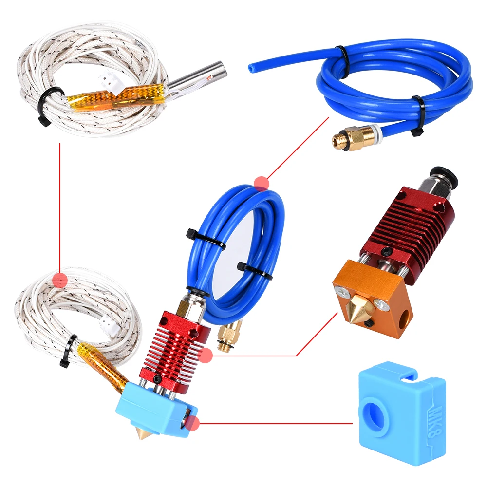 3d части принтера CR10 Hotend экструдер комплект 12 В/24 В 50 Вт для Ender-3 CR10 принтер 1,75 мм 0,4 мм сопло j-head блок нагревания частей