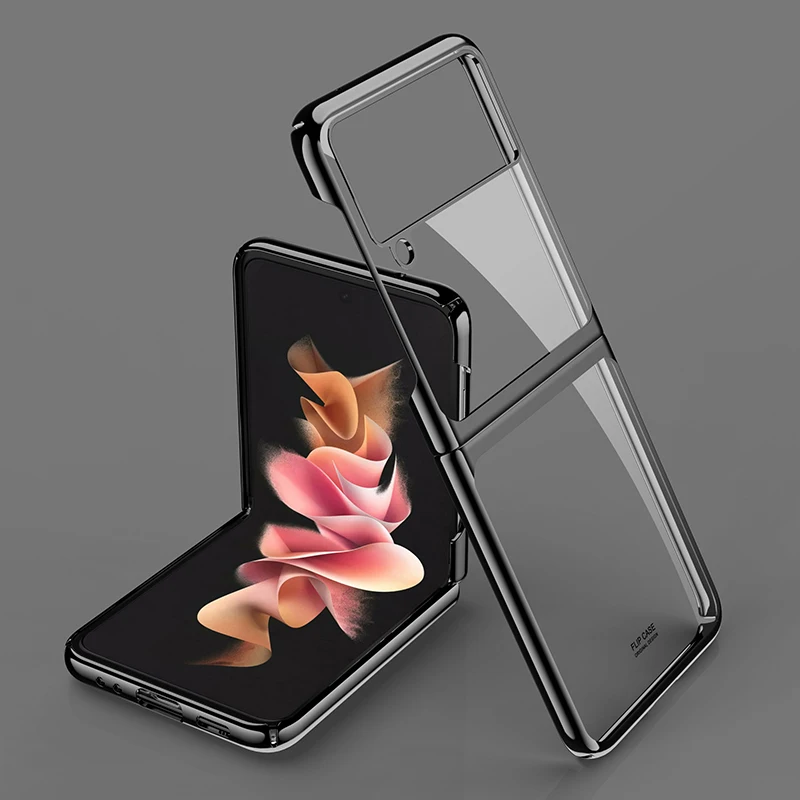 Чехол с рамкой покрытием для Samsung Galaxy Z Flip 3 5G прозрачная задняя крышка Жесткий