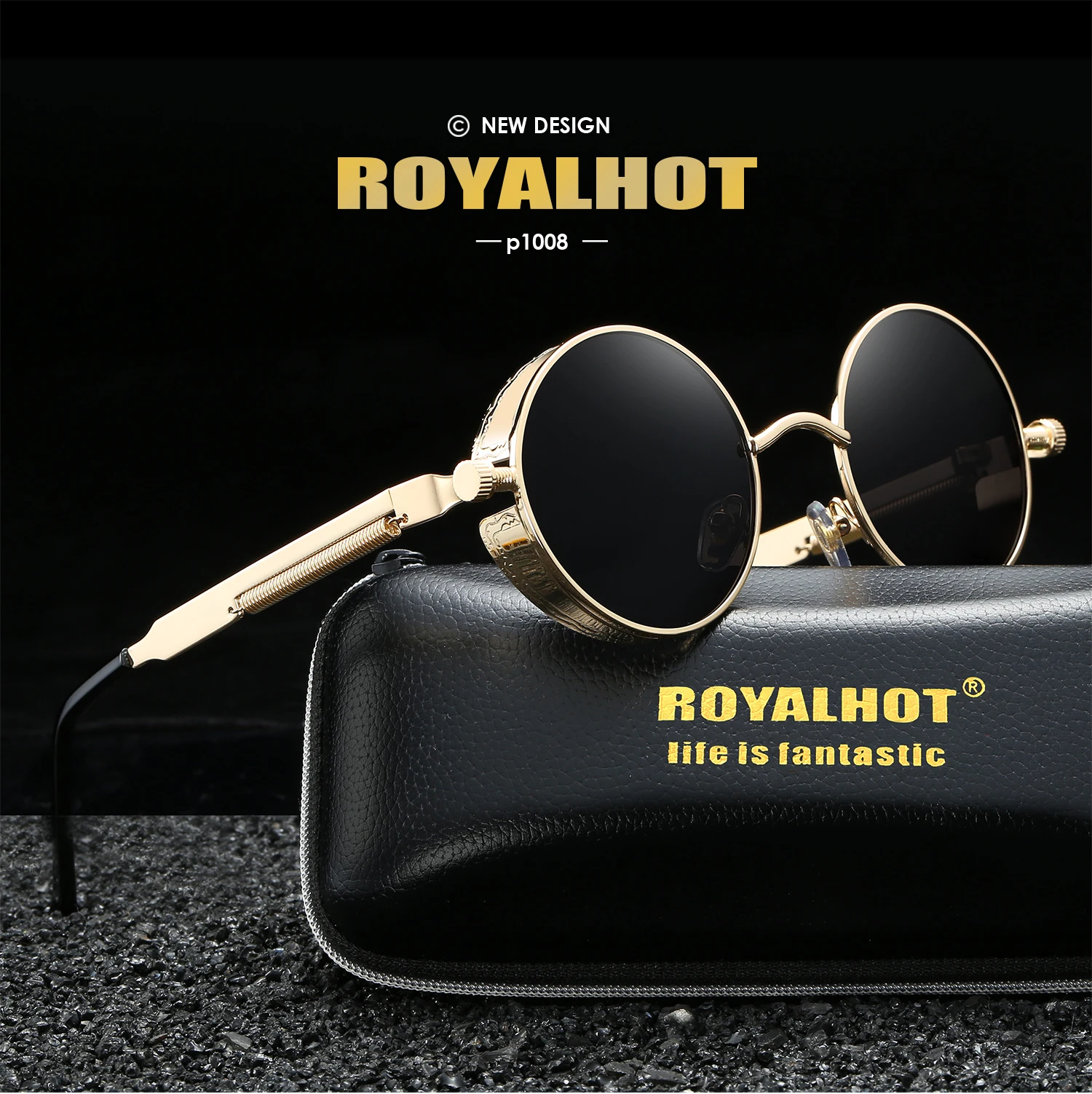 RoyalHot, мужские, женские, поляризационные, Круглый, Ретро стиль, оправа, солнцезащитные очки, для вождения, солнцезащитные очки, оттенки, Oculos masculino, мужские, p1008