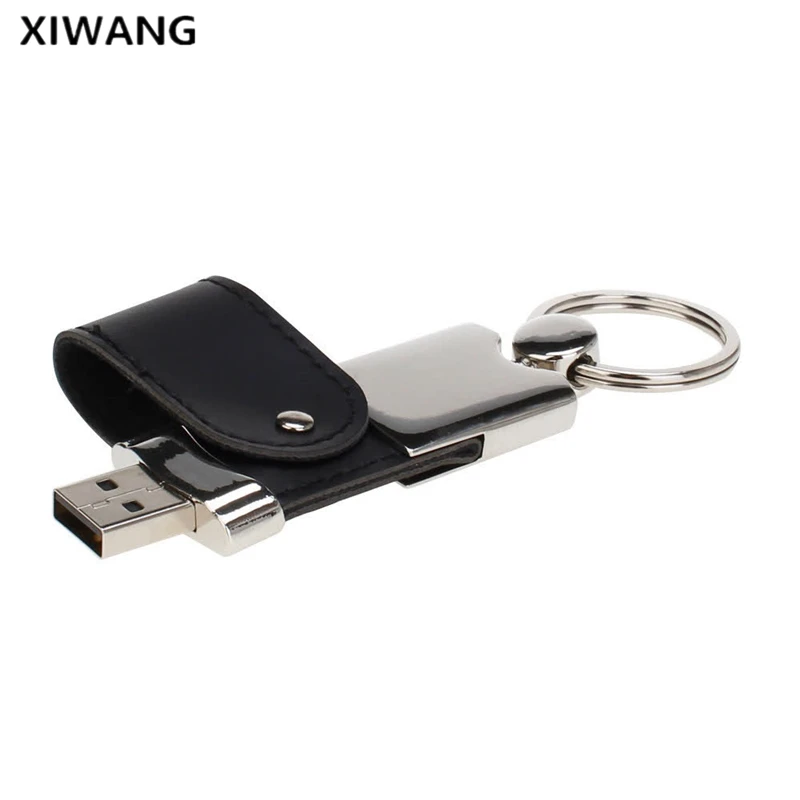 XIWANG настраиваемые, с логотипом из металла кожа USB3.0 Flash Drive 4 GB 8 GB 16 ГБ, 32 ГБ, 64 ГБ Бизнес ключ USB2.0 Интерфейс Memory Stick подарок